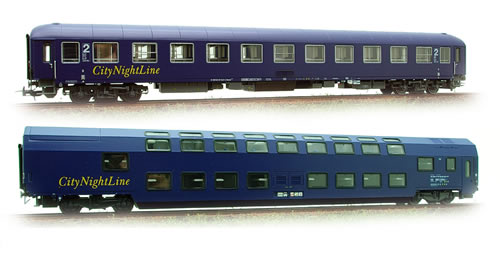 LS Models 49002 - 2pc Passenger Coach Set “City Night Line” WLABm & Bvcmz